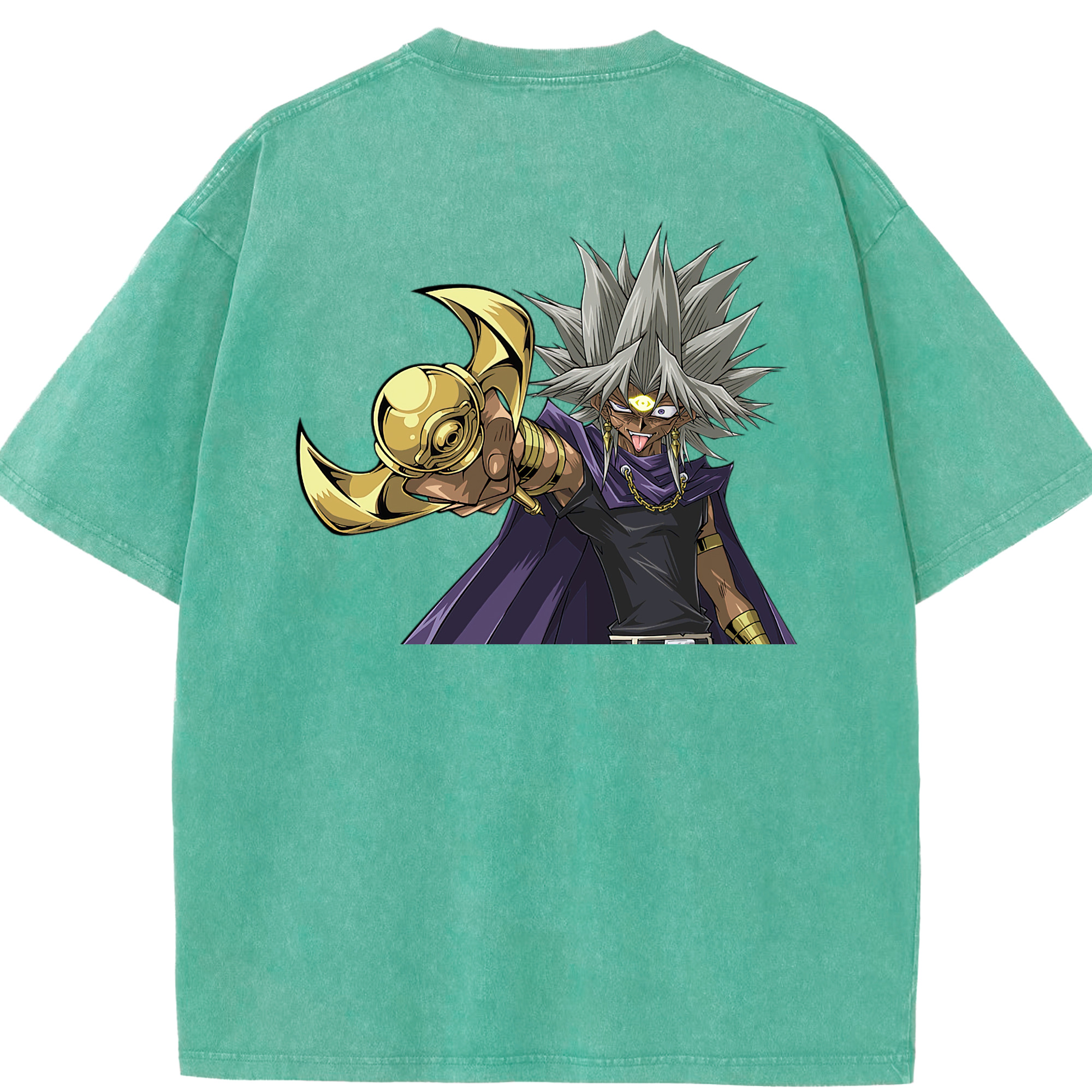 （画像用） 遊☆戯☆王 Yu-Gi-Oh! 綿100% ヴィンテージ風 半袖Tシャツ（背面プリント）